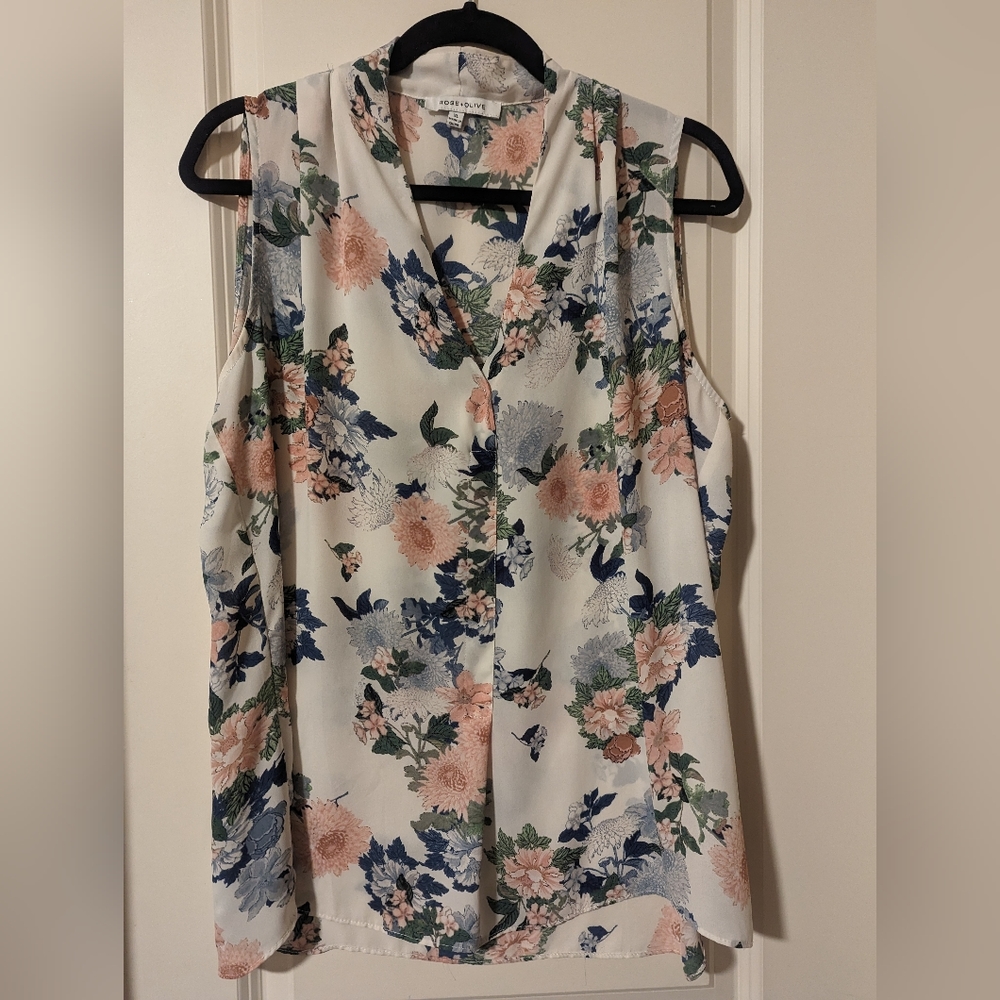 Rose + Olive floral blouse